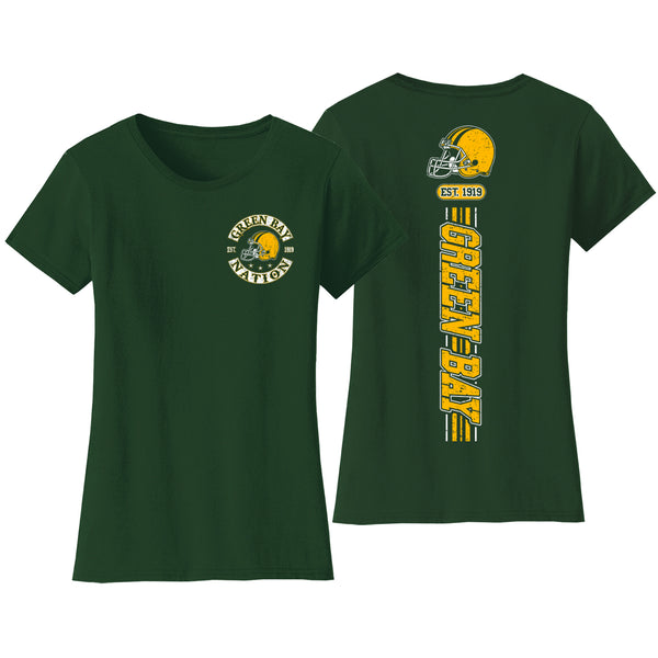 Women's Football Team Stripes T-Shirt - Green Bay – RAWSOME T-SHIRTS