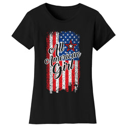 Women's 4th of July - All American Girl USA Flag