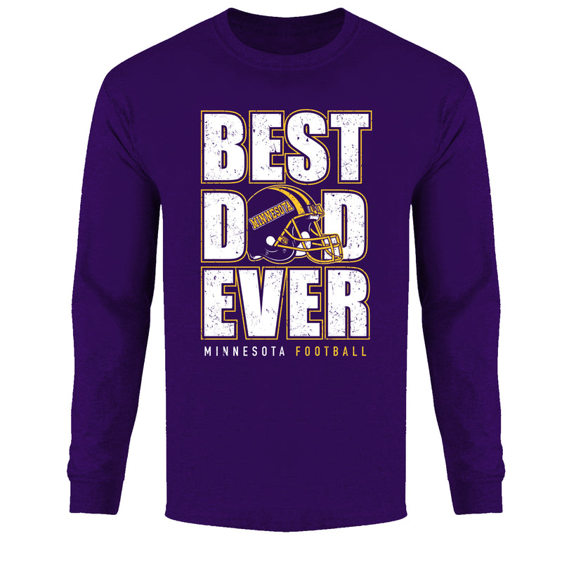 Men's Best Football Dad Ever Long Sleeve - Minnesota