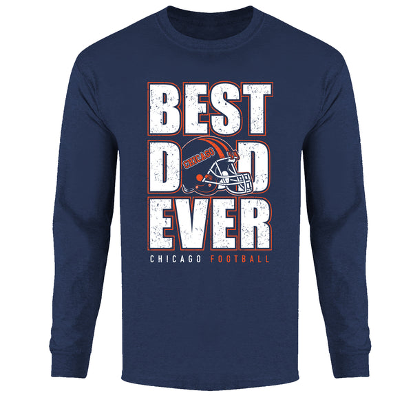 Men's Best Football Dad Ever Long Sleeve - Chicago