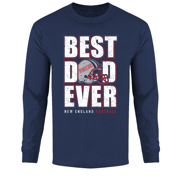 Men's Best Football Dad Ever Long Sleeve - New England