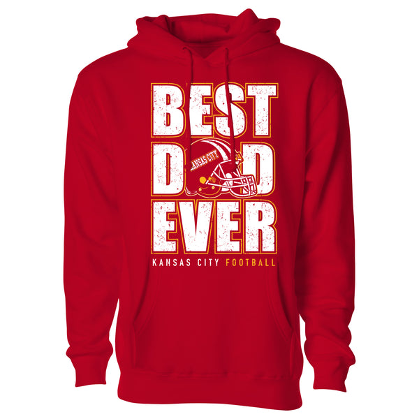 Men's Best Football Dad Ever Pull Over Hoodie - Kansas City