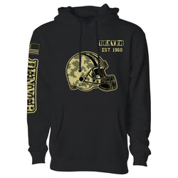 Men's Ultimate Camo Football Black Pull Over Hoodie - Denver