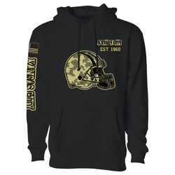 Men's Ultimate Camo Football Black Pull Over Hoodie - Kansas City