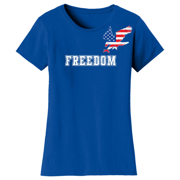 Women's 4th of July - Eagle USA Flag Shoulder Freedom