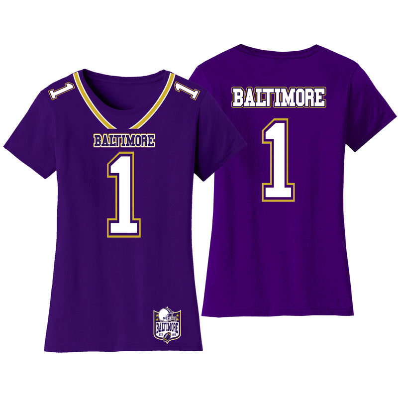 Women's Football Team Jersey T-Shirts - Baltimore