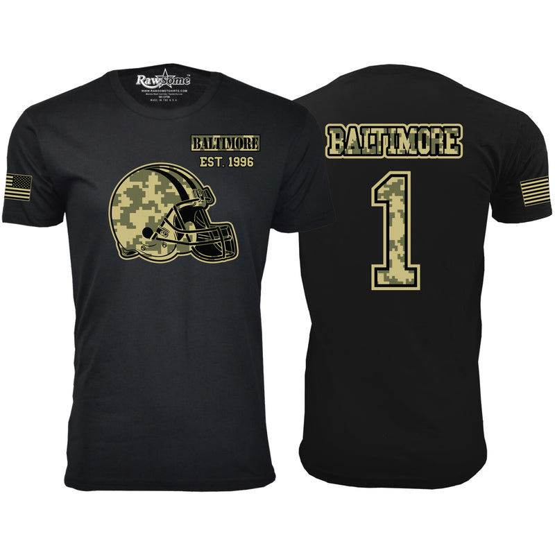 Men's Ultimate Camo Football T-shirts Black - Baltimore