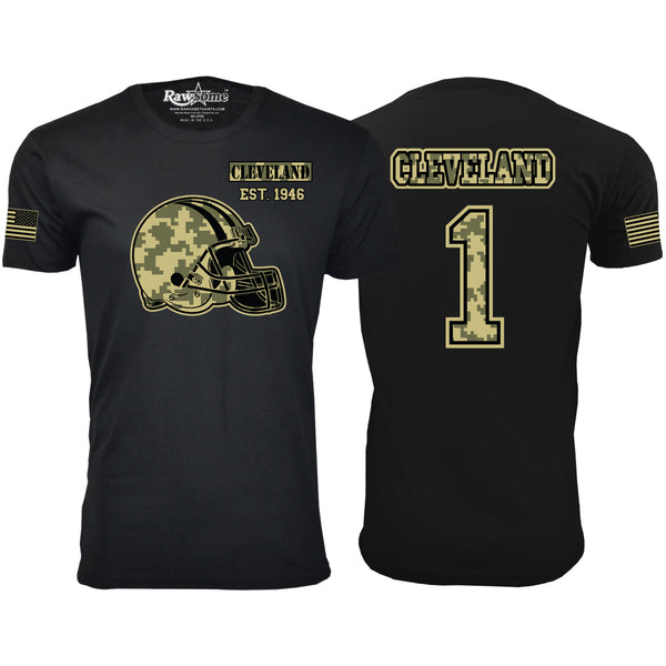 Men's Ultimate Camo Football T-shirts Black - Cleveland