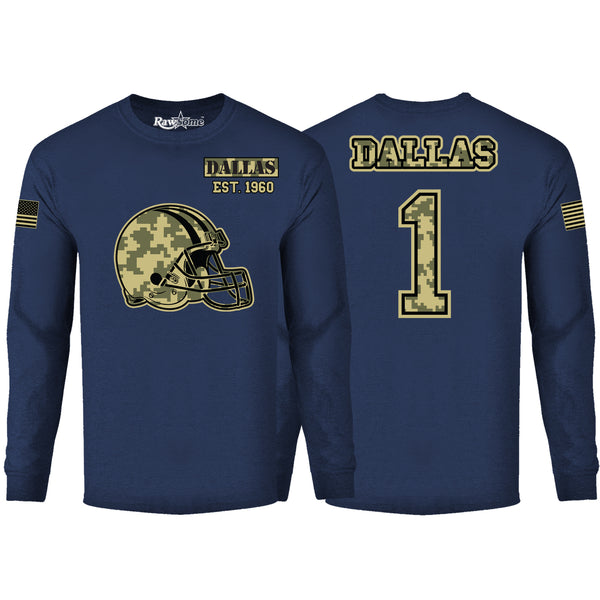 Men's Ultimate Camo Football Long Sleeve Color - Dallas