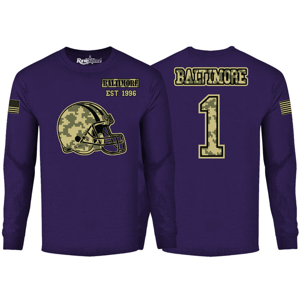 Men's Ultimate Camo Football Long Sleeve Color - Baltimore