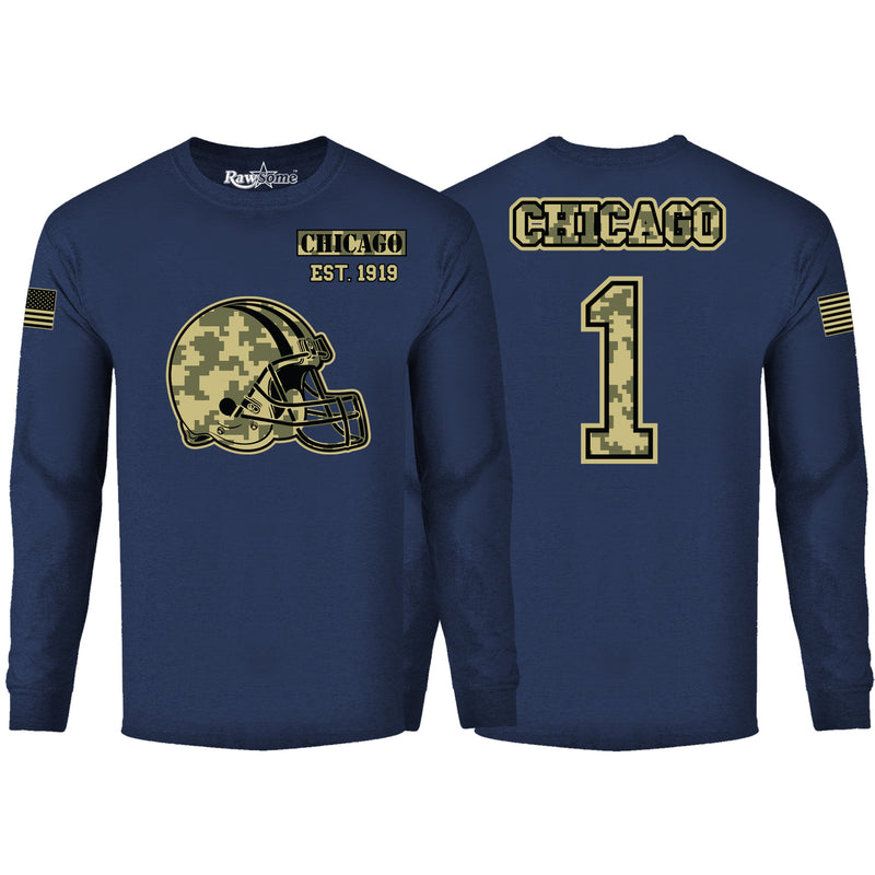 Men's Ultimate Camo Football Long Sleeve Color - Chicago