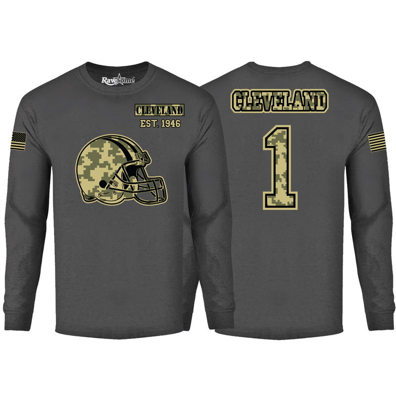 Men's Ultimate Camo Football Long Sleeve Color - Cleveland