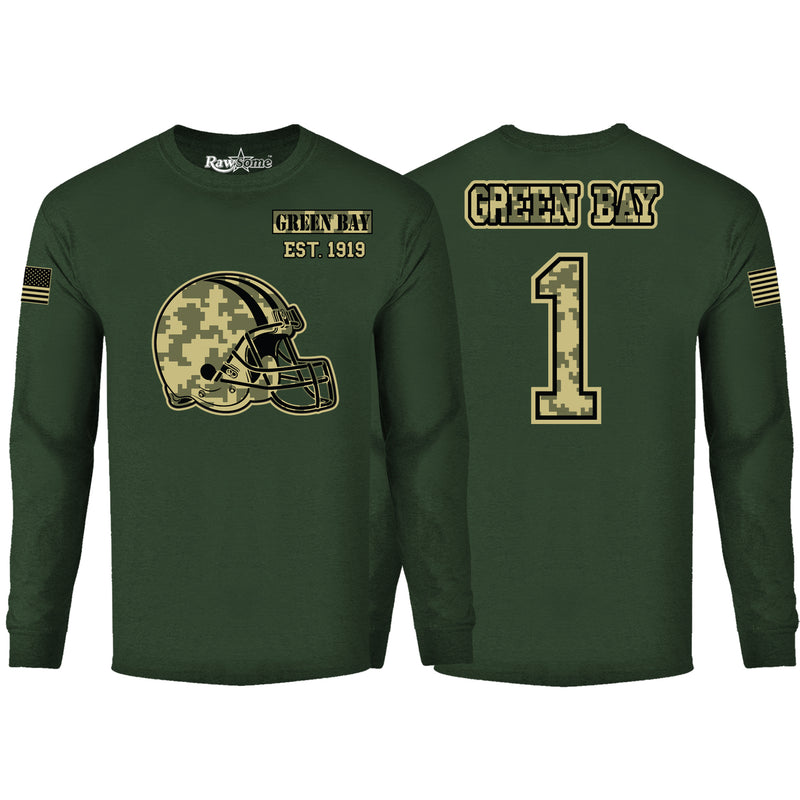 Men's Ultimate Camo Football Long Sleeve Color - Green Bay