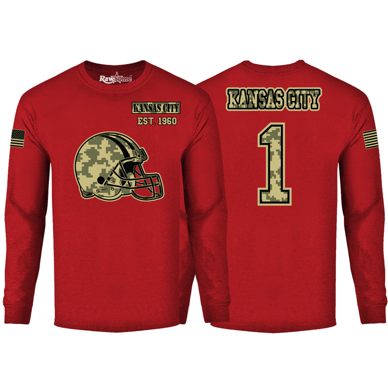 Men's Ultimate Camo Football Long Sleeve Color - Kansas City