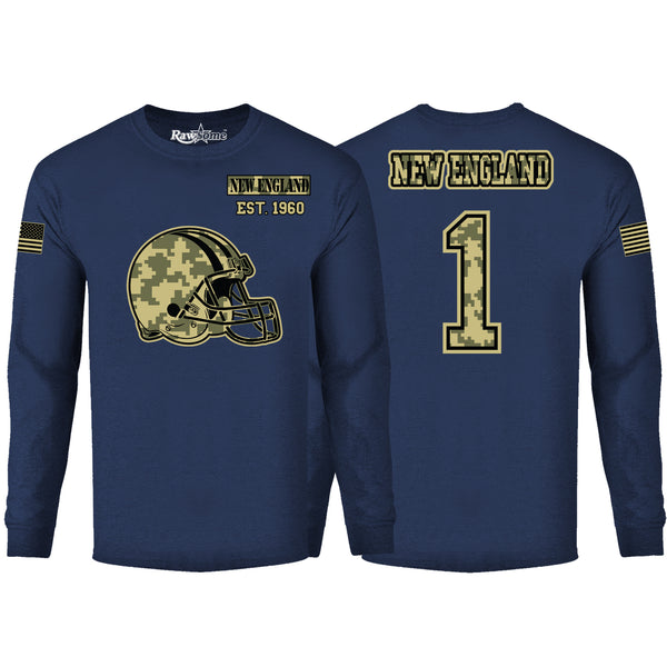 Men's Ultimate Camo Football Long Sleeve Color - New England