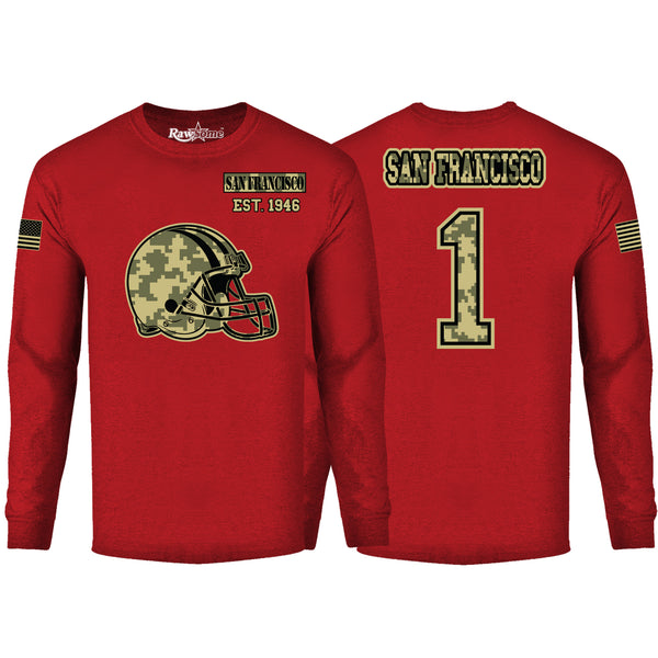 Men's Ultimate Camo Football Long Sleeve Color - San Francisco