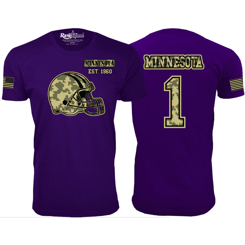 Men's Ultimate Camo Football T-shirts Color - Minnesota