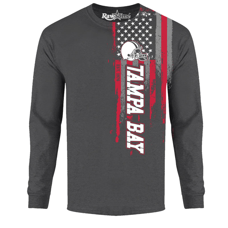 Men Football USA Flag Long Sleeve Shirt - Tampa Bay