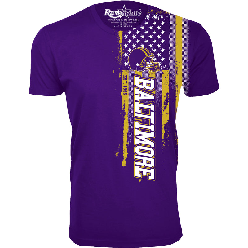 Men Football USA Flag T-Shirt - Baltimore