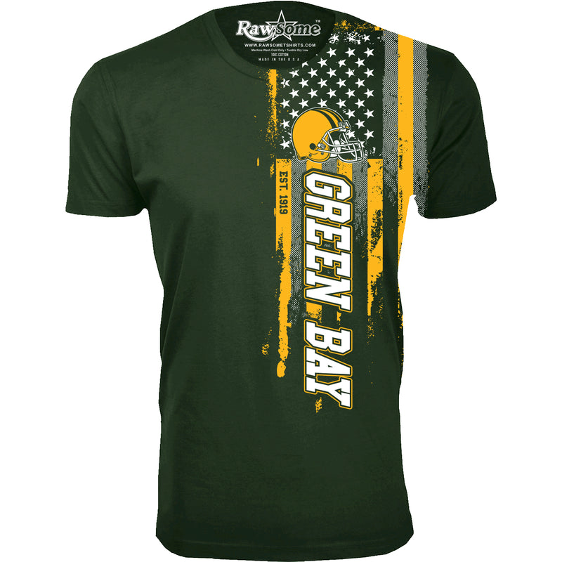 Men Football USA Flag T-Shirt - Green Bay