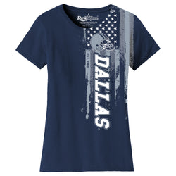 Women Football USA Flag T-Shirt - Dallas