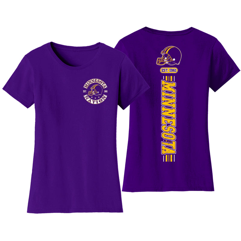 Women's Football Team Stripes T-Shirt - Minnesota