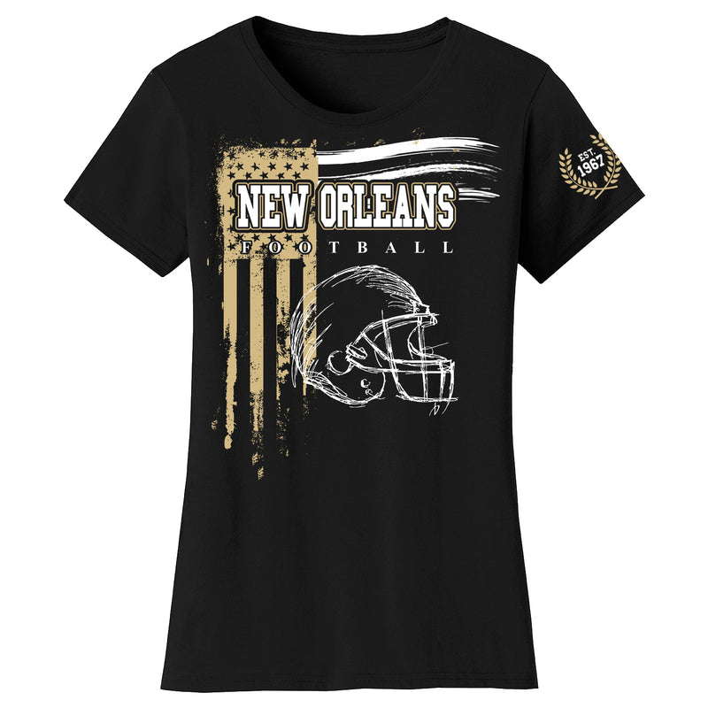 Women's Vintage USA Flag Football T-shirts - New Orleans