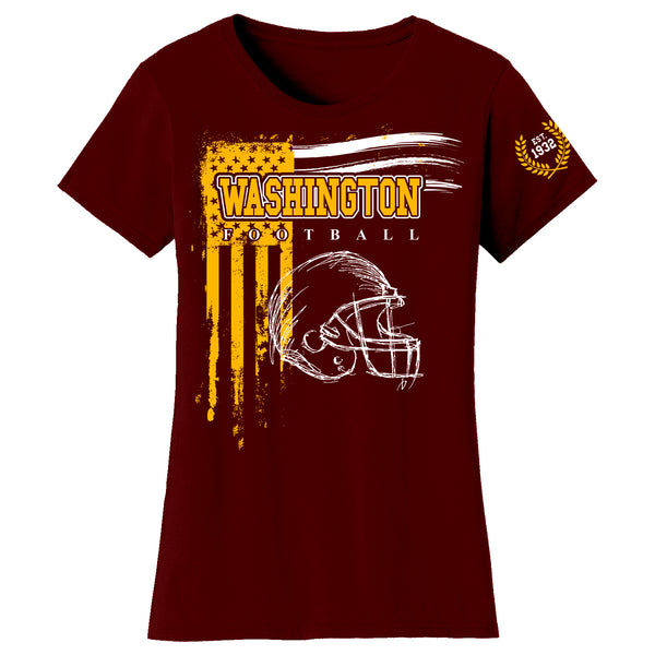 Women's Vintage USA Flag Football T-shirts - Washington