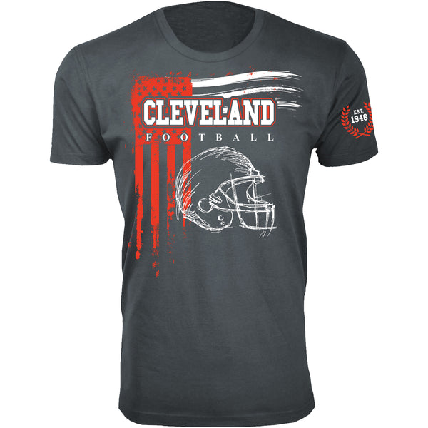 Men's Vintage USA Flag Football T-shirts - Cleveland