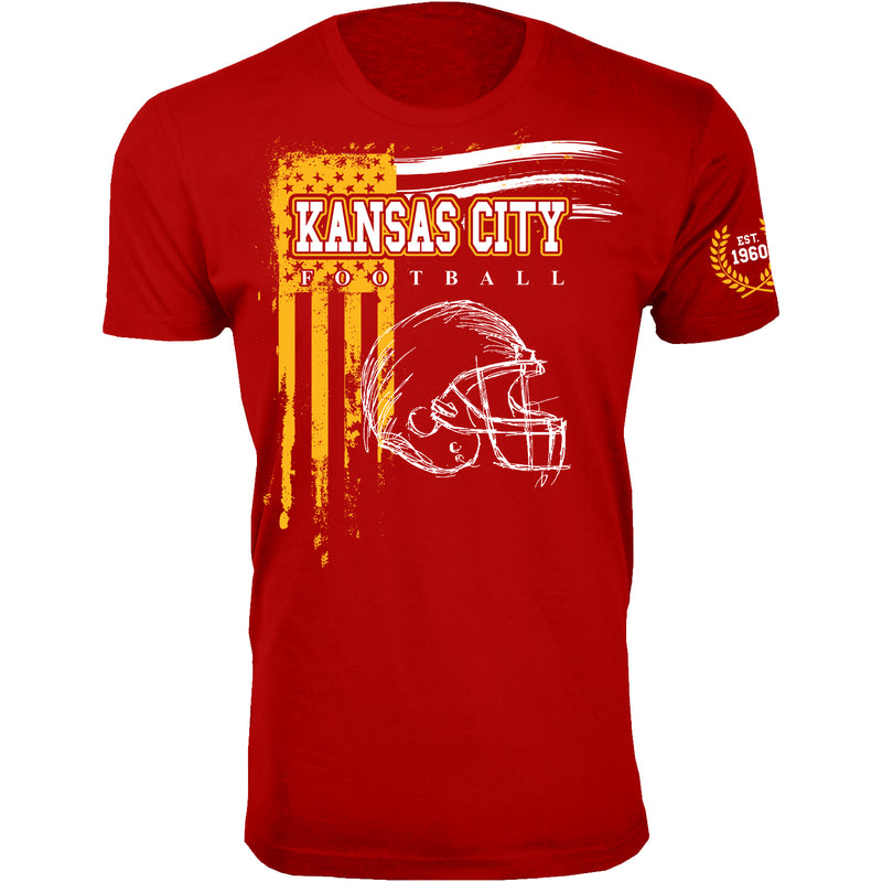 Men's Vintage USA Flag Football T-shirts - Kansas City