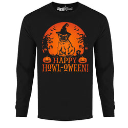 Men Creepy Scary Halloween Long Sleeve Shirt - Happy HoWL-oWEEN