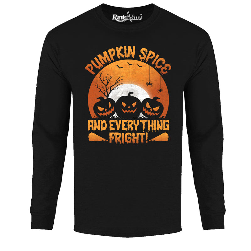 Men Creepy Scary Halloween Long Sleeve Shirt - Pumpkin Spice and Everything Fright