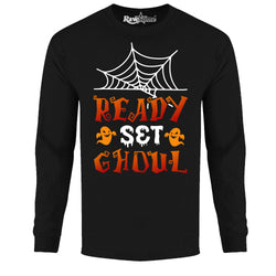 Men Creepy Scary Halloween Long Sleeve Shirt - Ready Set Ghoul