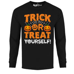 Men Creepy Scary Halloween Long Sleeve Shirt - Trick or Treat Yourself