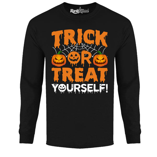 Men Creepy Scary Halloween Long Sleeve Shirt - Trick or Treat Yourself