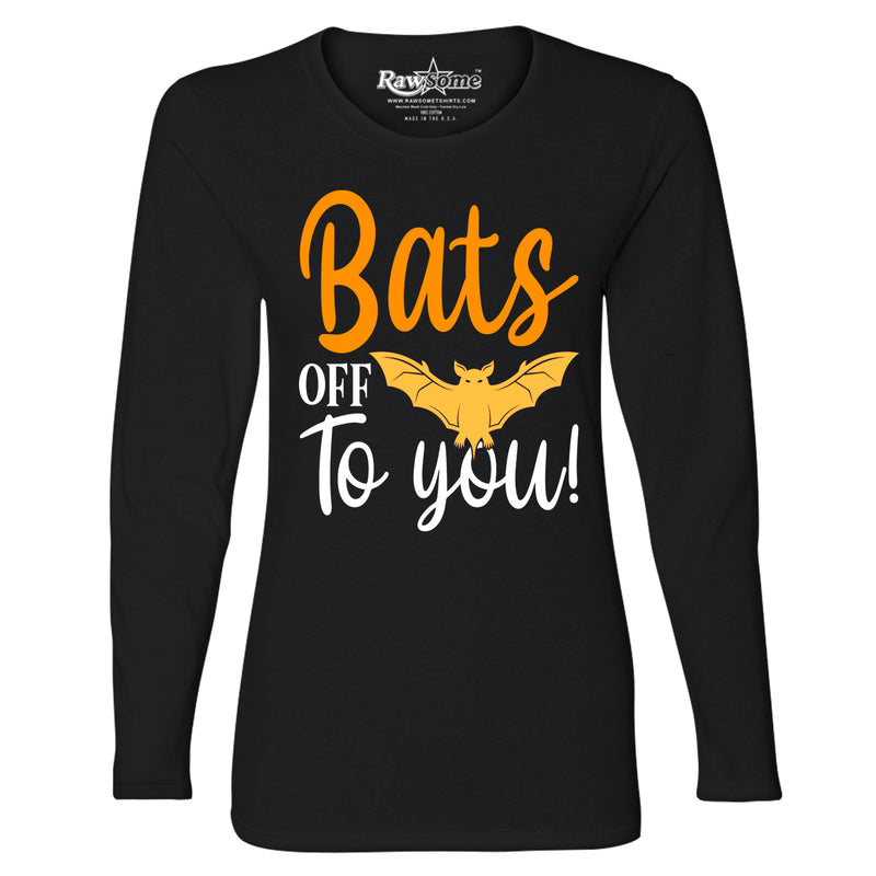 Women Creepy Scary Halloween Long Sleeve Shirt - Bats Off to You