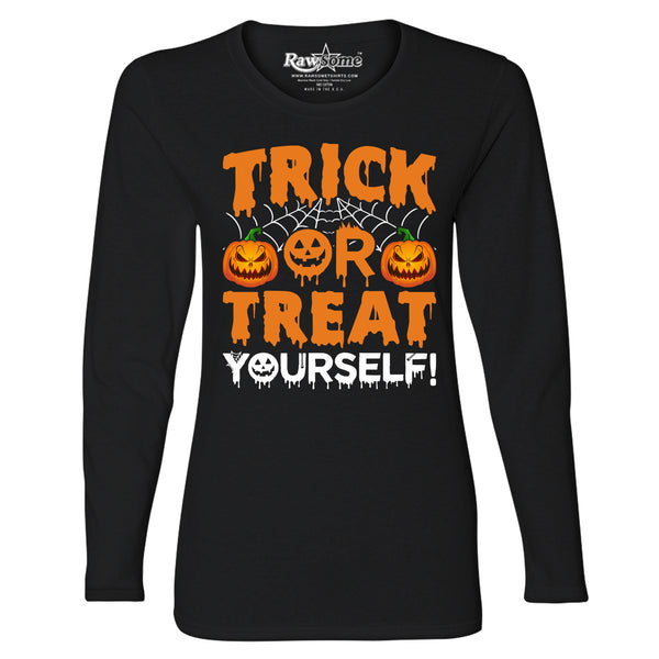 Women Creepy Scary Halloween Long Sleeve Shirt - Trick or Treat Yourself