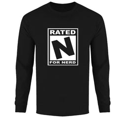 Men's LS Funny Nerd - Rated N for Nerd