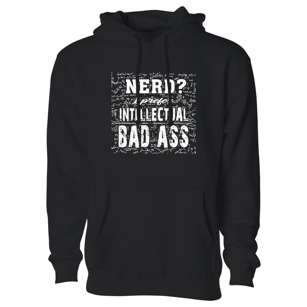 Men's Funny Nerd Pull Over Hoodie - Nerd? I Prefer Intellectual