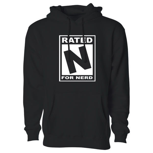 Men's Funny Nerd Pull Over Hoodie - Rated N for Nerd