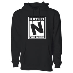 Women's Funny Nerd Pullover Hoodie - Rated N for Nerd