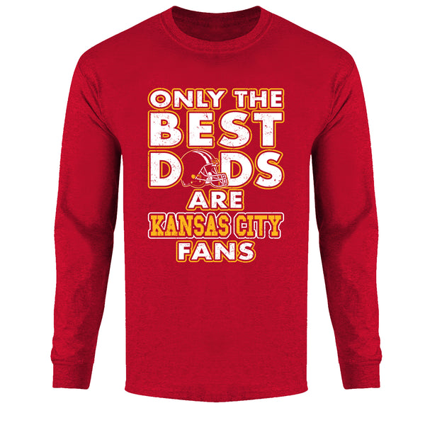 Men's Only The Best Dads Football Fan Long Sleeve - Kansas City