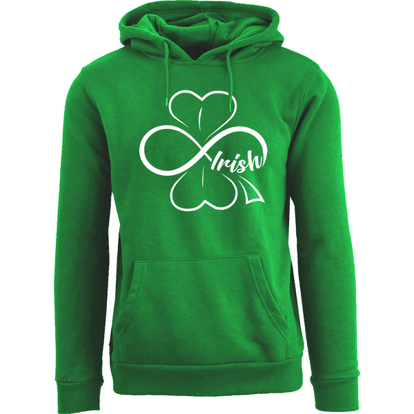 St. Patrick Pullover Hoodie - Four Leaf Clover with Irish