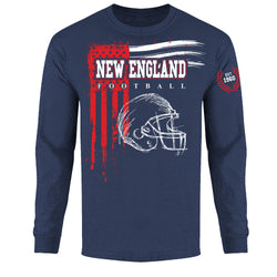 Men's Vintage USA Flag Football Long Sleeve Shirts - New England