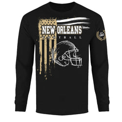 Men's Vintage USA Flag Football Long Sleeve Shirts - New Orleans