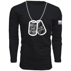 Best Dad Ever Dog Tag - Men's Long Sleeve