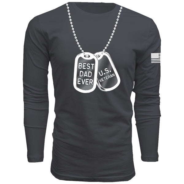 Best Dad Ever Dog Tag - Men's Long Sleeve