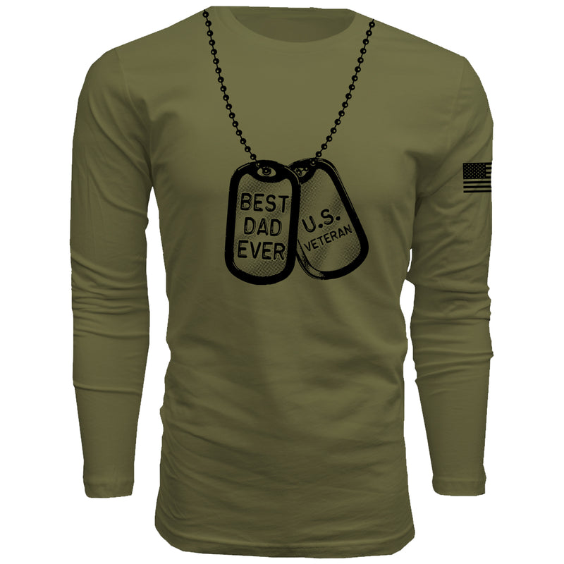 Best Dad Ever Dog Tag - Men's Long Sleeve