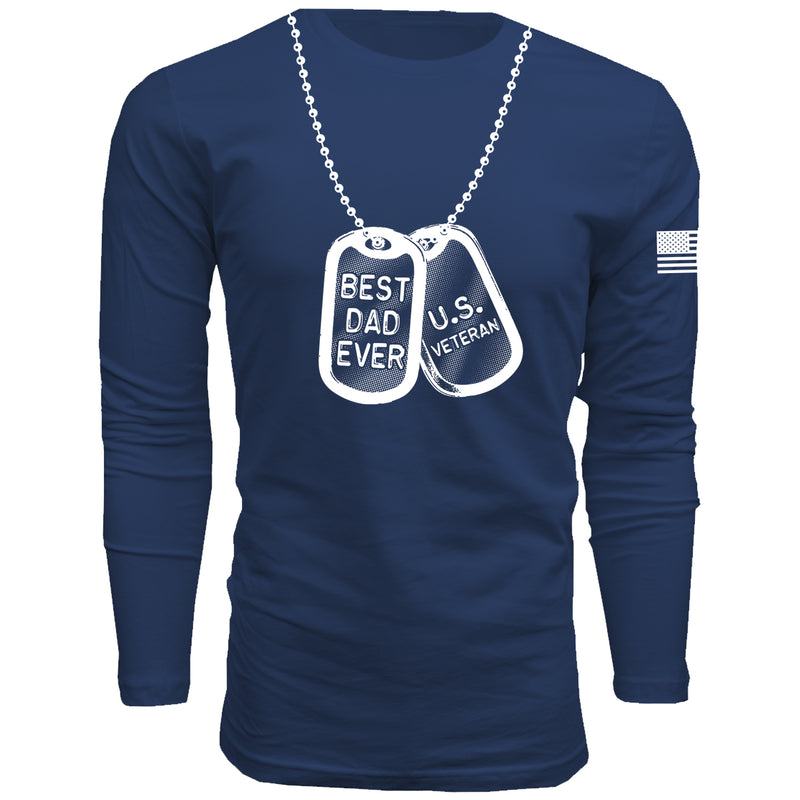 Best Dad Ever Dog Tag - Men's Long Sleeve