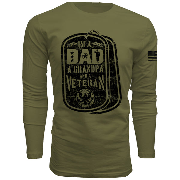 I'm a Dad a Grandpa and a Veteran - Men's Long Sleeve